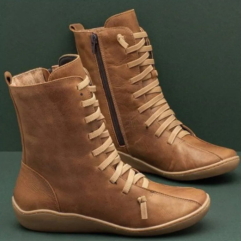 Querrina - Unisex Winterstiefel aus Naturleder Braun