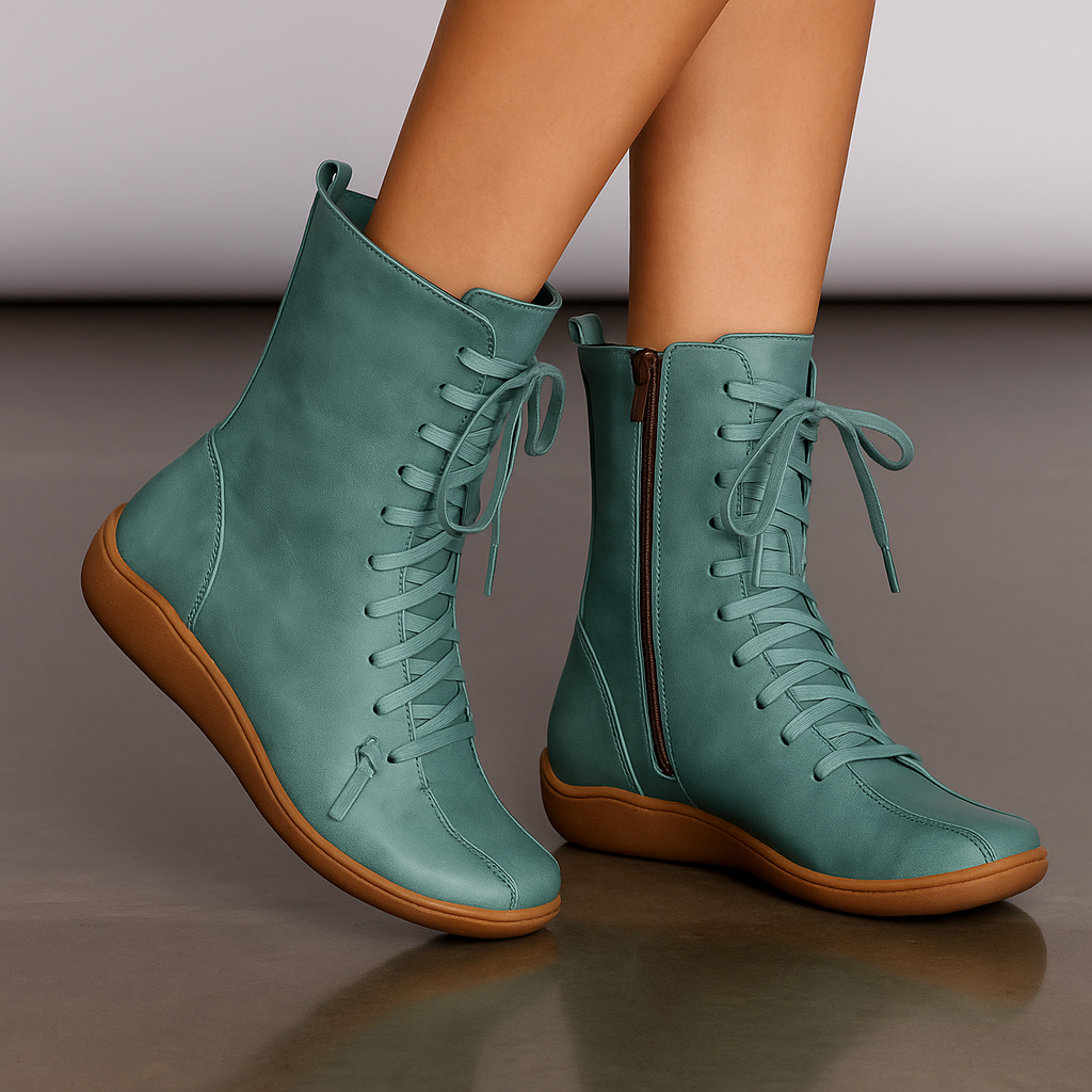 Querrina - Unisex Winterstiefel aus Naturleder Grün