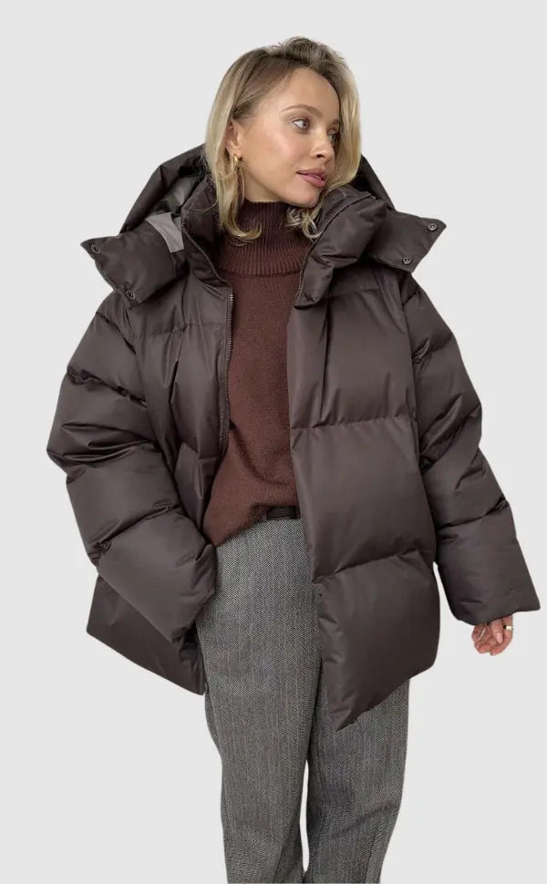 Quilla - Moderne Damen Pufferjacke für kalte Tage Braun