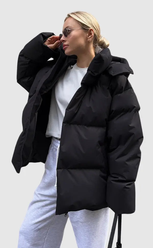 Quilla - Moderne Damen Pufferjacke für kalte Tage Schwarz