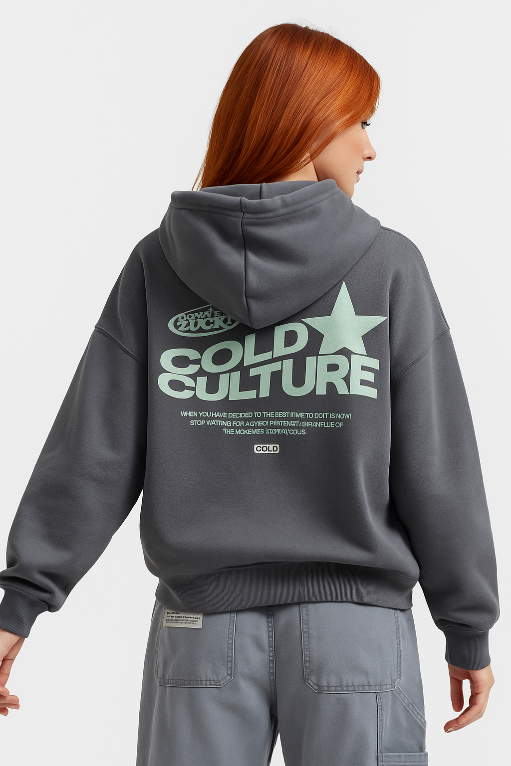 Quinella - Oversized Damen Hoodie für kalte Tage Grau