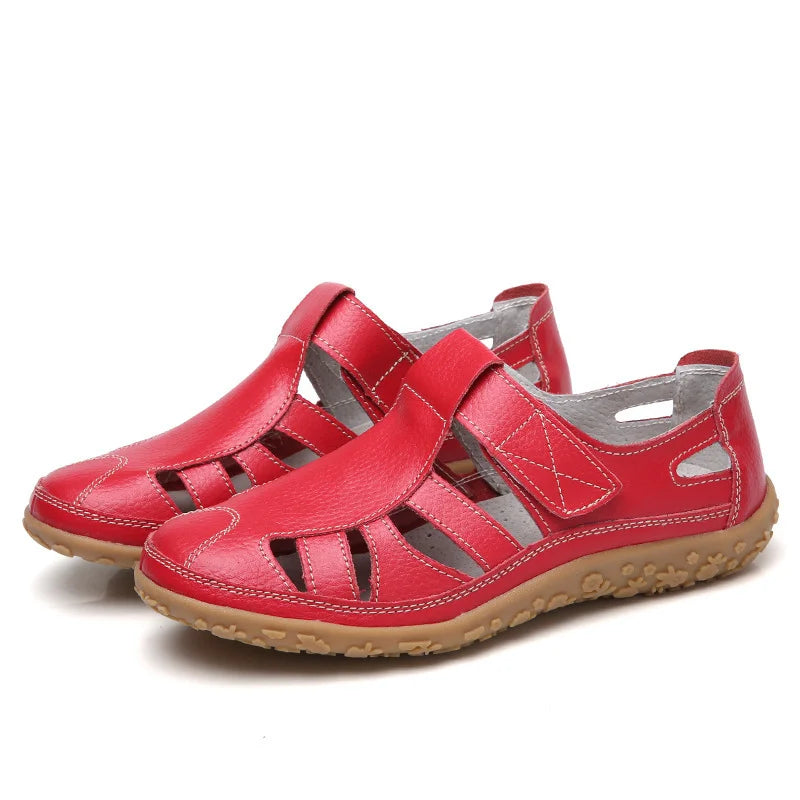 Ragnar - Orthopädische Retro-Sandalen Rot