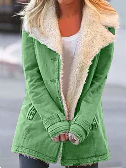 Rebekka - Damen Winterjacke Eleganz Warm Stylisch Grün