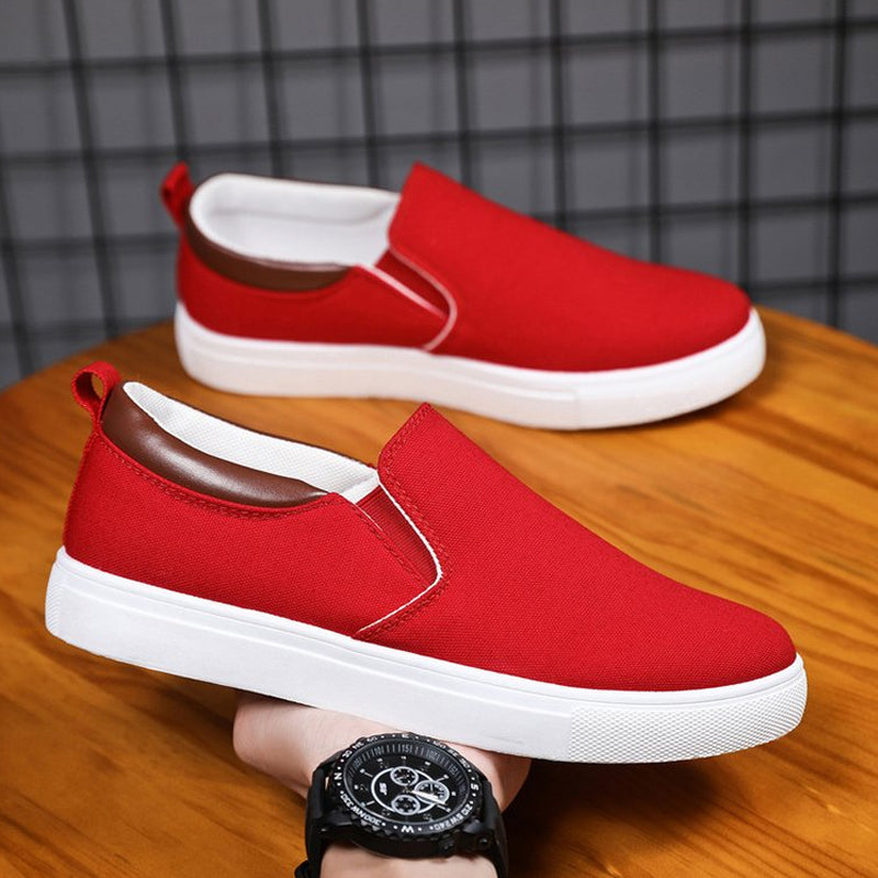 Richard - Slip-On-Schuhe aus Segeltuch für Herren Rot