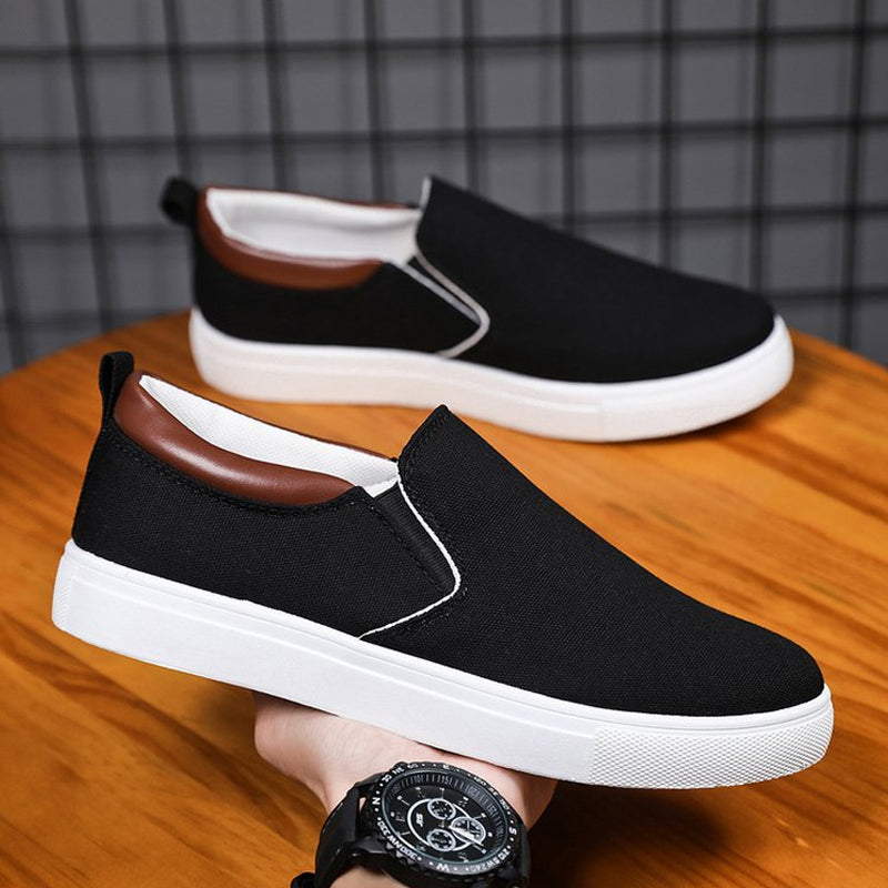 Richard - Slip-On-Schuhe aus Segeltuch für Herren Schwarz