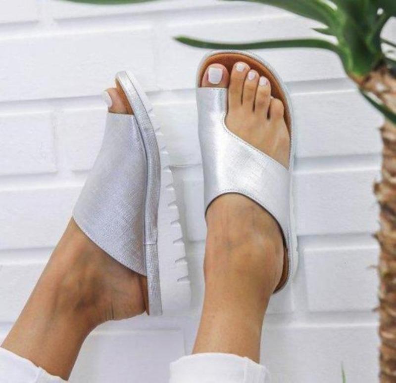 Rilena - Orthopädische Damen Sandalen, Hallux Valgus korrigierend Silber 2