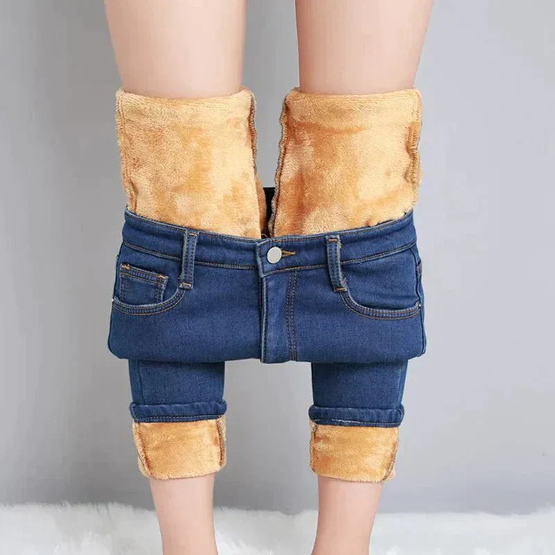 Rivana - Dehnbare Thermo-Jeans Blau 2