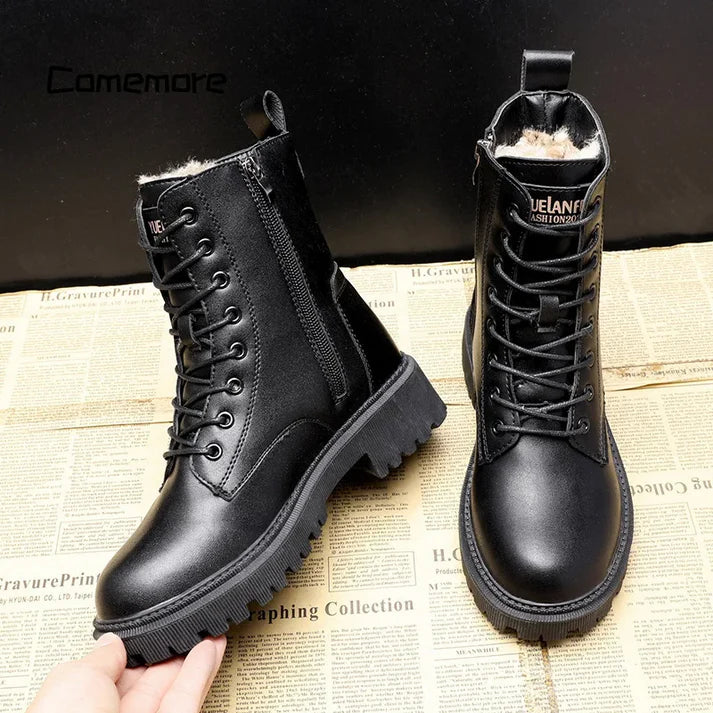 Roberta - Stiefel Bequem Warm Rutschfest Elegant Schwarz