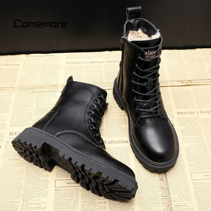 Roberta - Stiefel Bequem Warm Rutschfest Elegant Schwarz