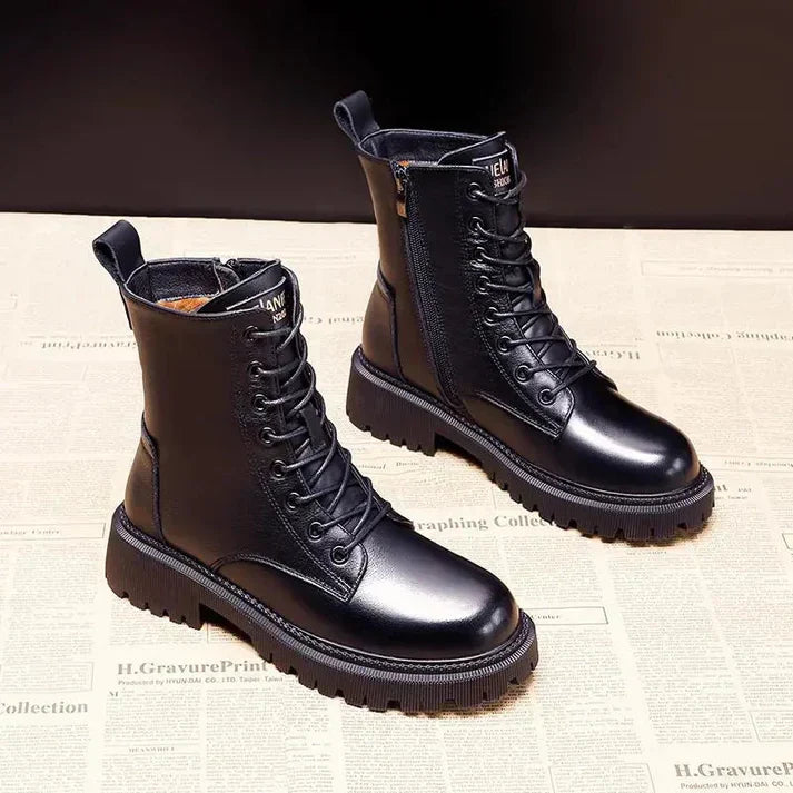 Roberta - Stiefel Bequem Warm Rutschfest Elegant Schwarz