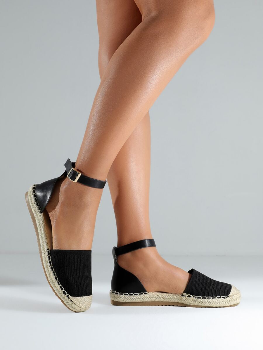 Ronja – Zweifarbige Espadrilles Damen Knöchelriemen Ballerinas Sommer 1