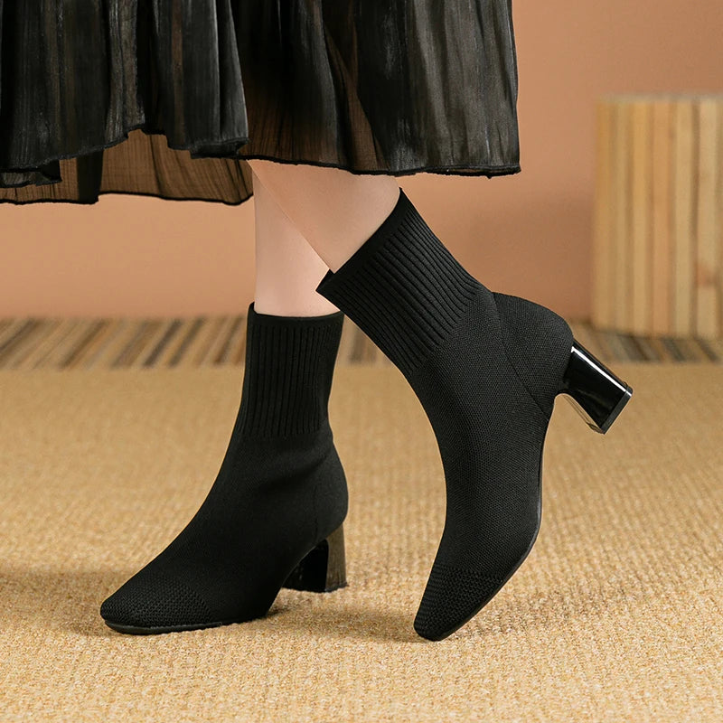 Roxana - Damen Stiefeletten Warm Thermo Komfort Rutschfest Schwarz