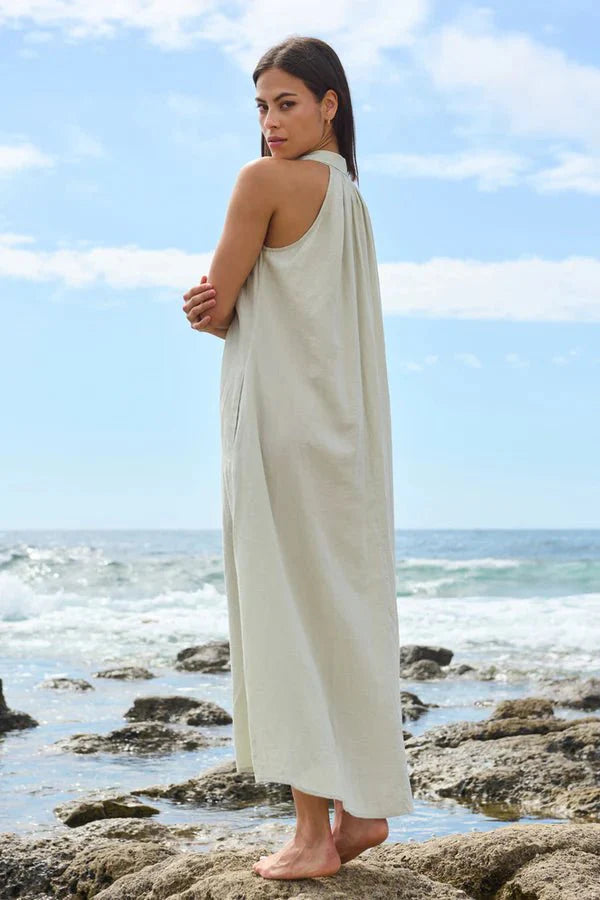 Ruslana- Ärmelloses Sommerkleid aus Tencel Mix in zartem Grün 2