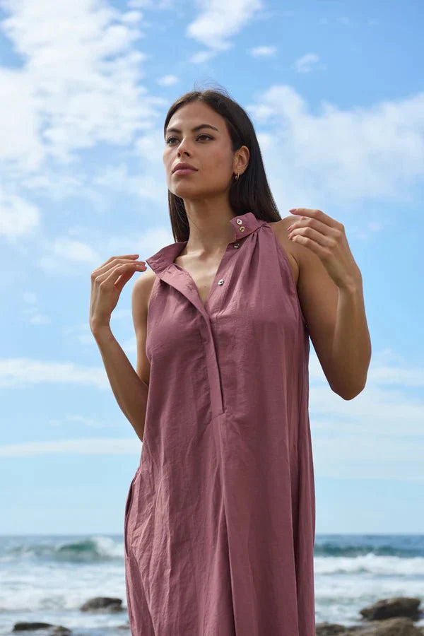 Ruslana- Ärmelloses Sommerkleid aus Tencel Mix in zartem Rosa 2