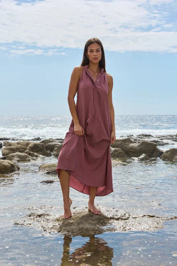 Ruslana- Ärmelloses Sommerkleid aus Tencel Mix in zartem Rosa 3