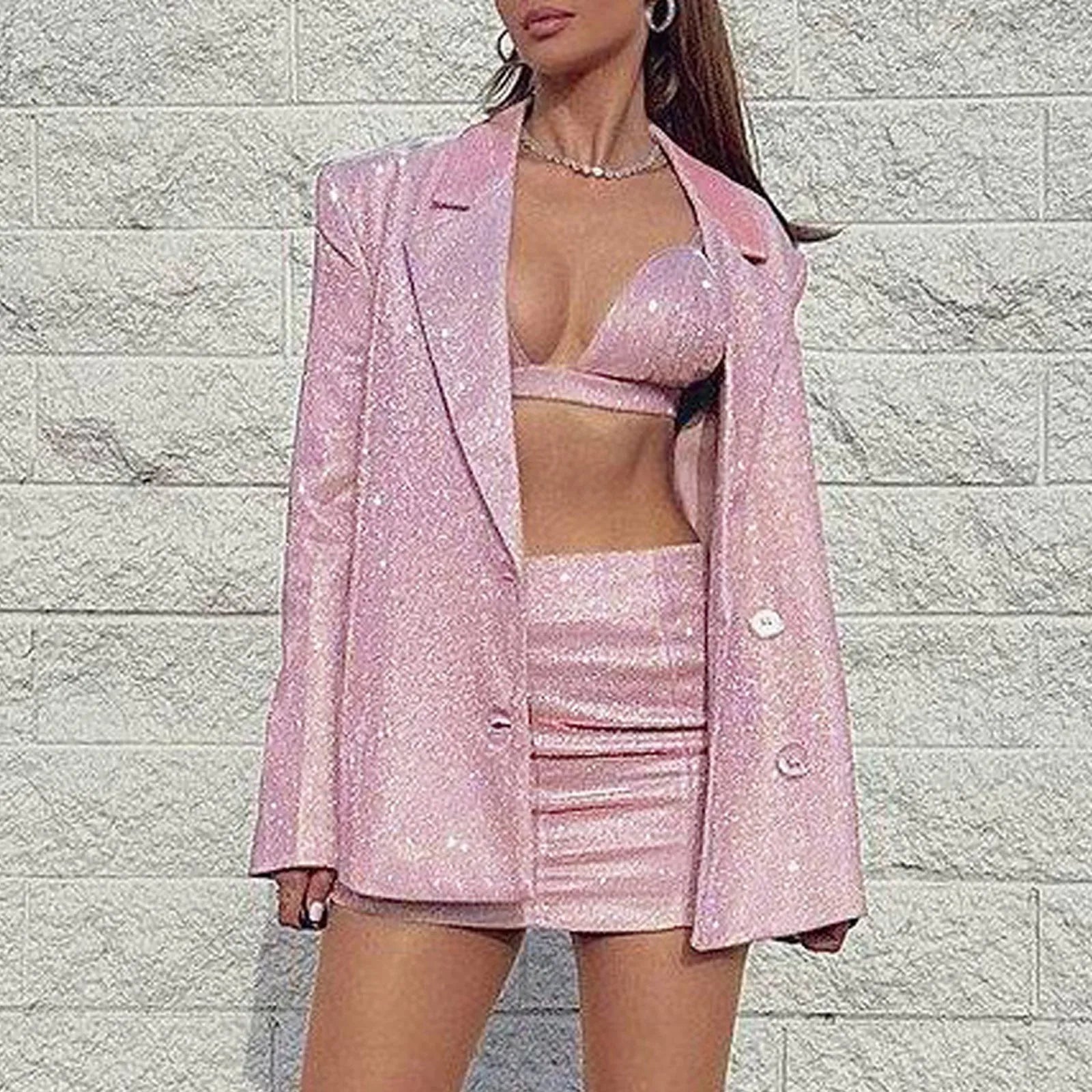 Karoline - Pailletten Blazer mit Glitzer für Damen