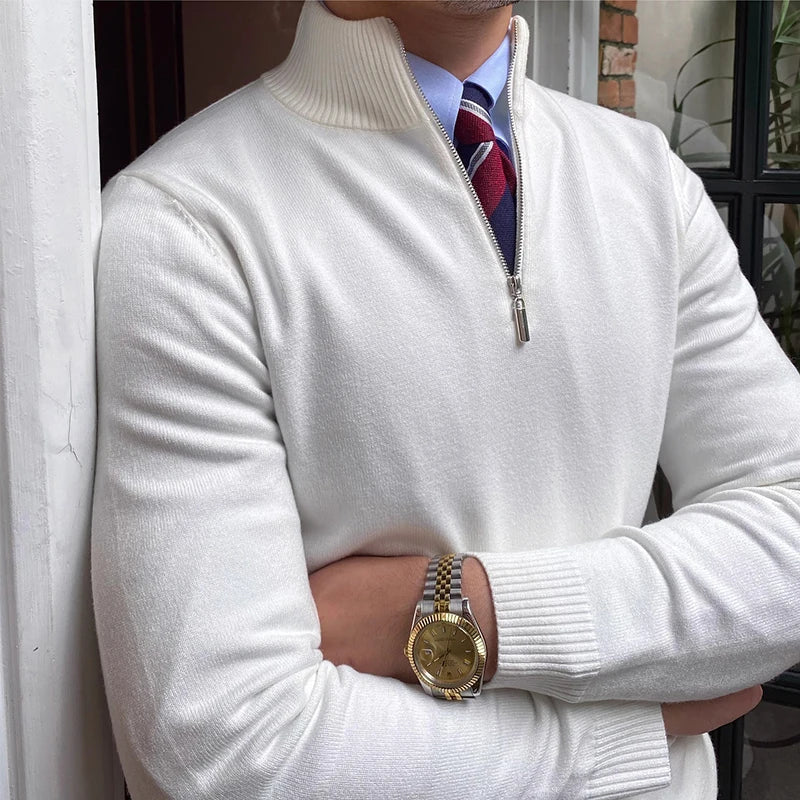 Finn – Herrenpullover mit halbem Reißverschluss Winter