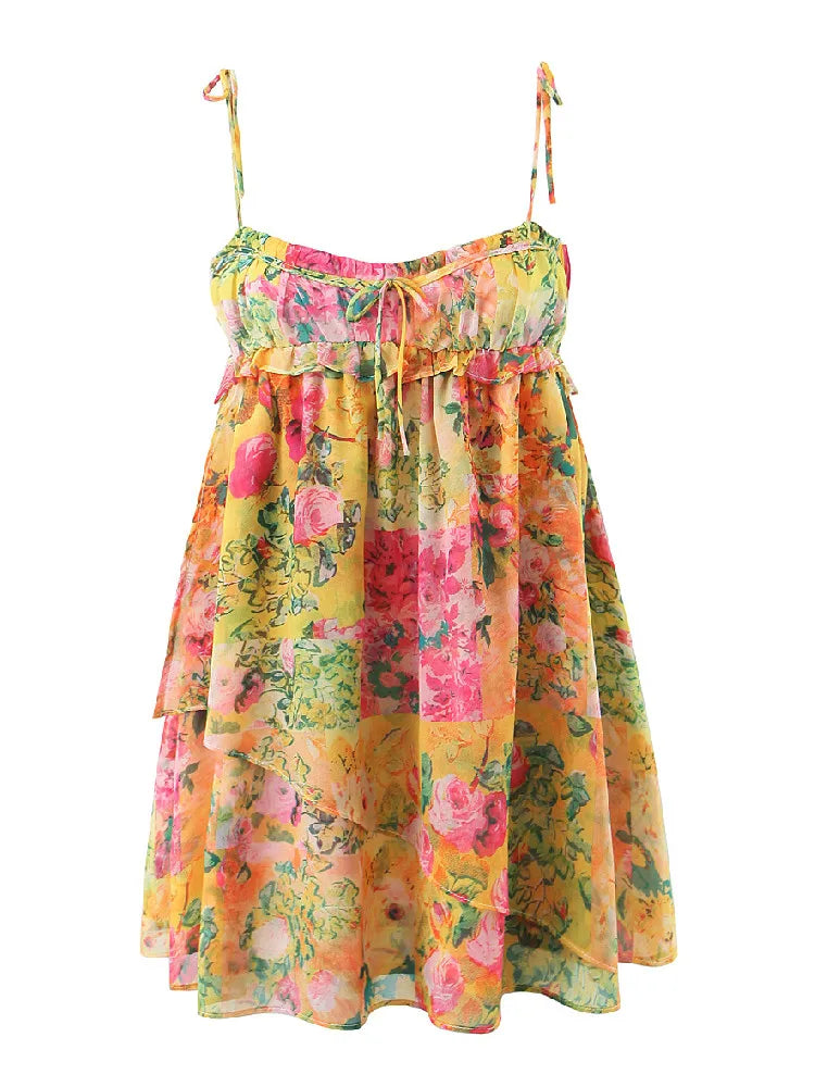 Helena – Rückenfreies Blumenkleid Damen Sommer Floral Look