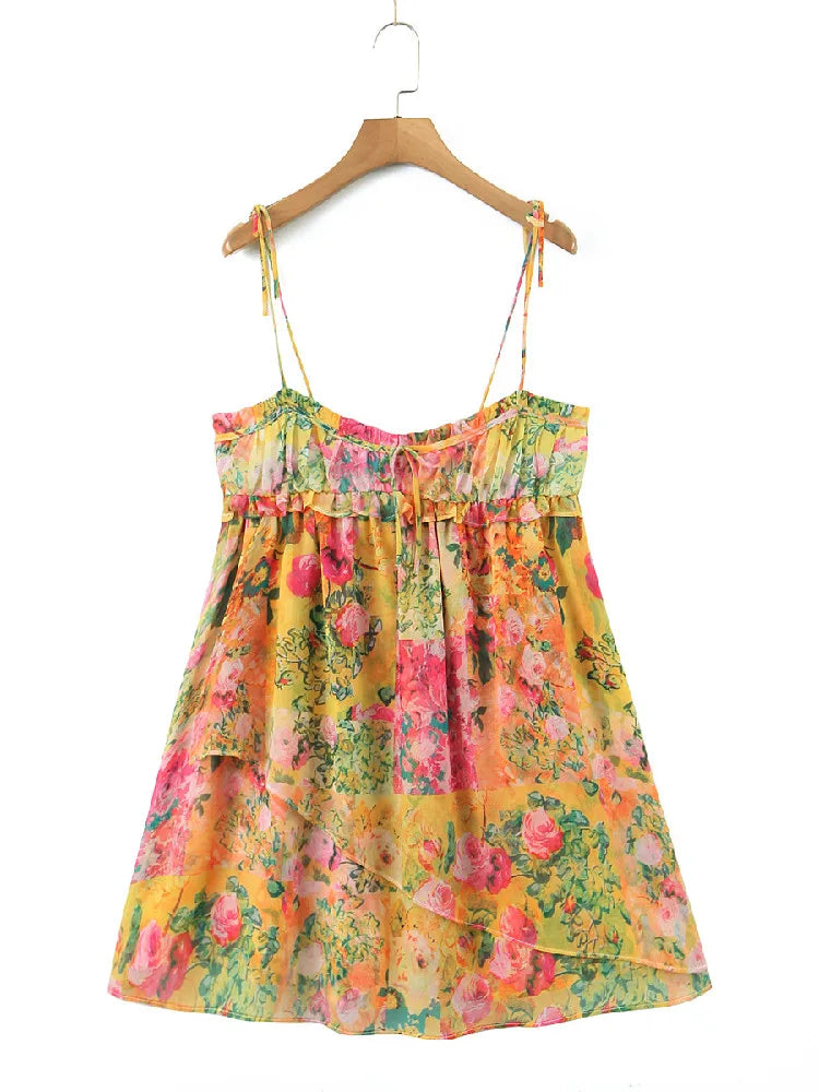 Helena – Rückenfreies Blumenkleid Damen Sommer Floral Look