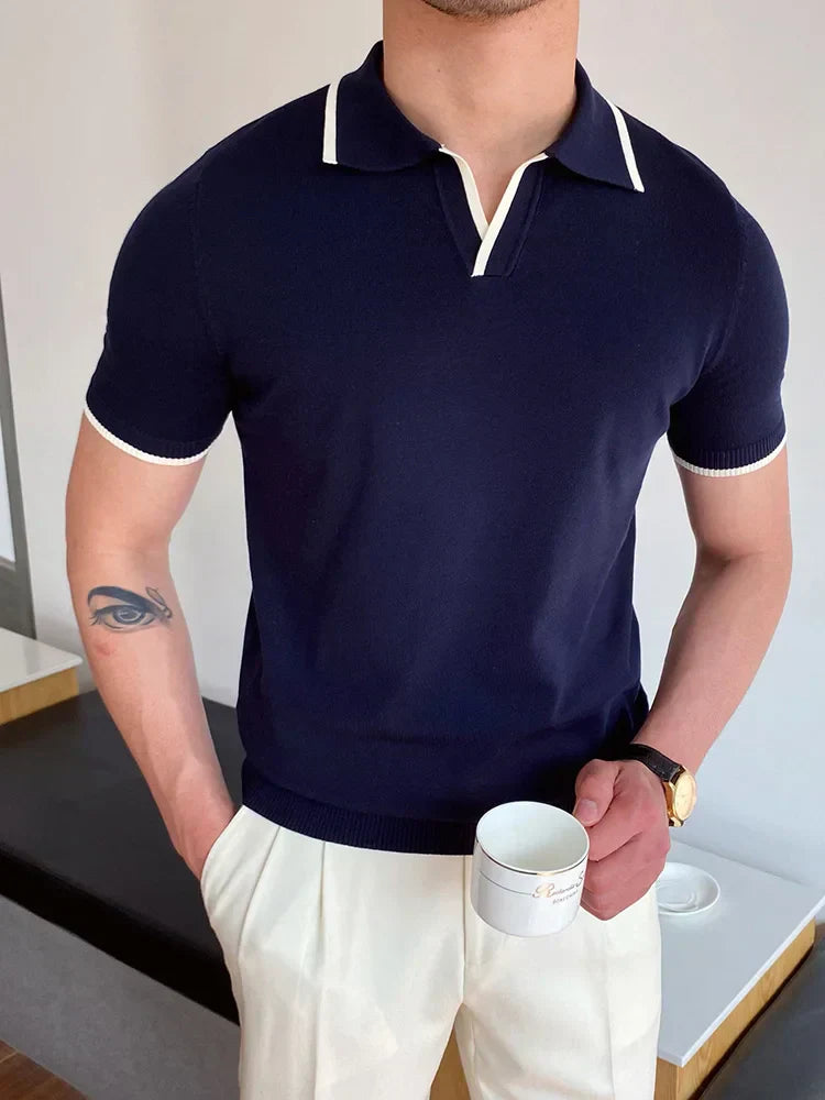 Orlando – Gestreiftes Poloshirt Herren Elegant Zeitlos Stilvoll