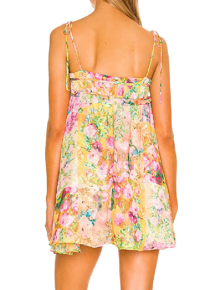 Helena – Rückenfreies Blumenkleid Damen Sommer Floral Look