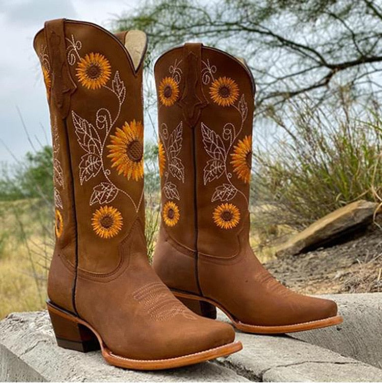 Selma - Cowboystiefel Elegant Stickerei Robust Bequem