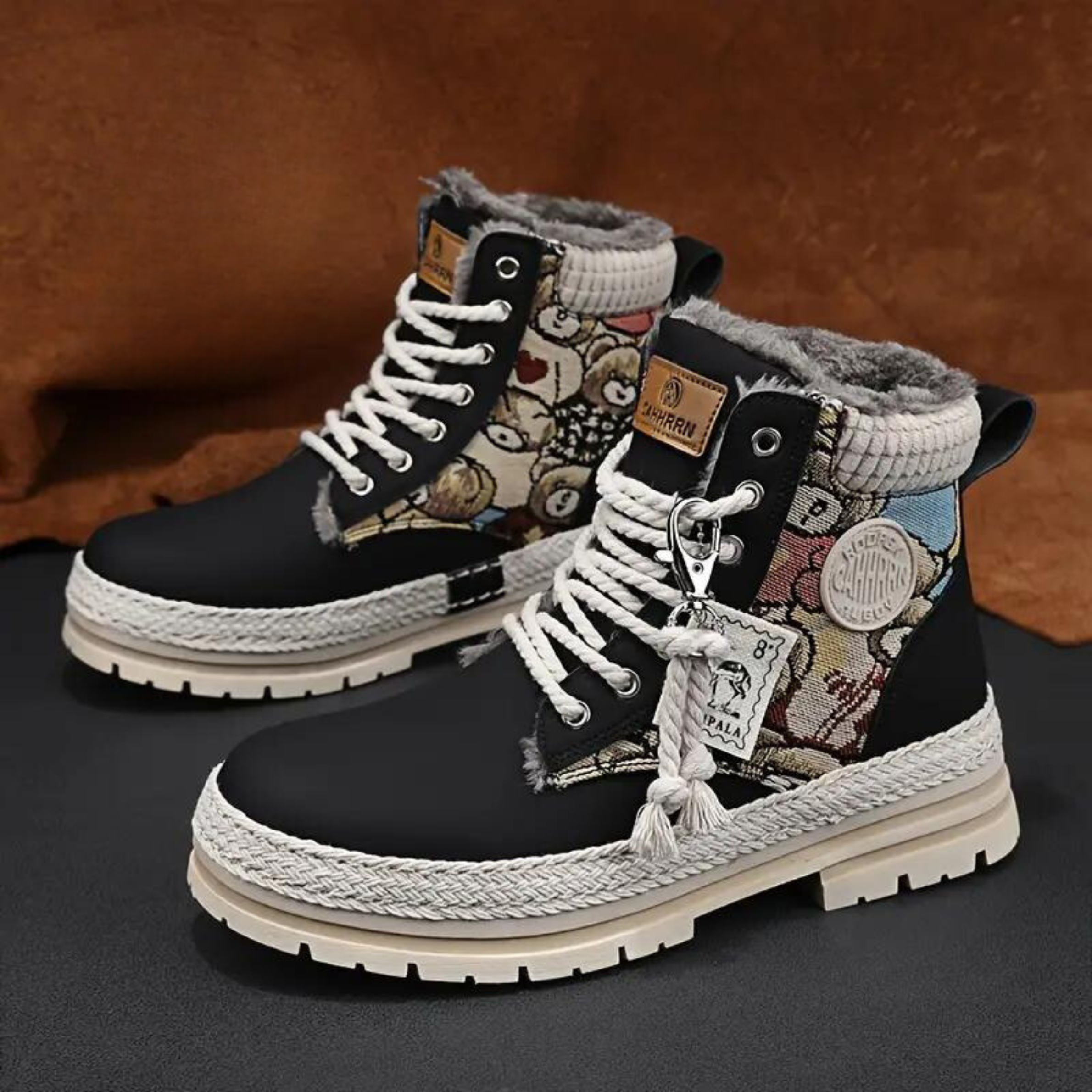 Finn - Stilvolle Herren Motorradstiefel mit Grafikdesign