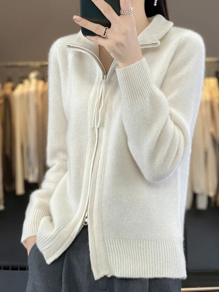 Lisbeth - Kaschmir Pullover Damen Mit Reißverschluss