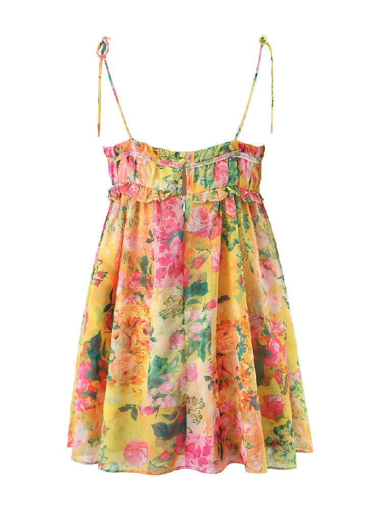 Helena – Rückenfreies Blumenkleid Damen Sommer Floral Look