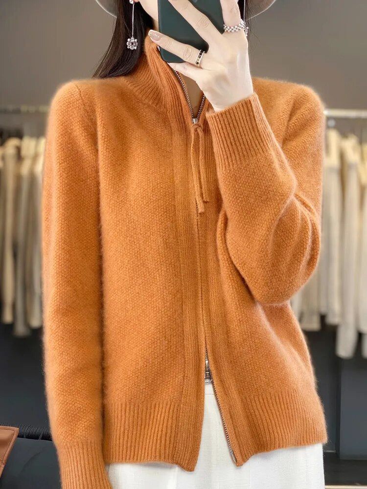 Lisbeth - Kaschmir Pullover Damen Mit Reißverschluss