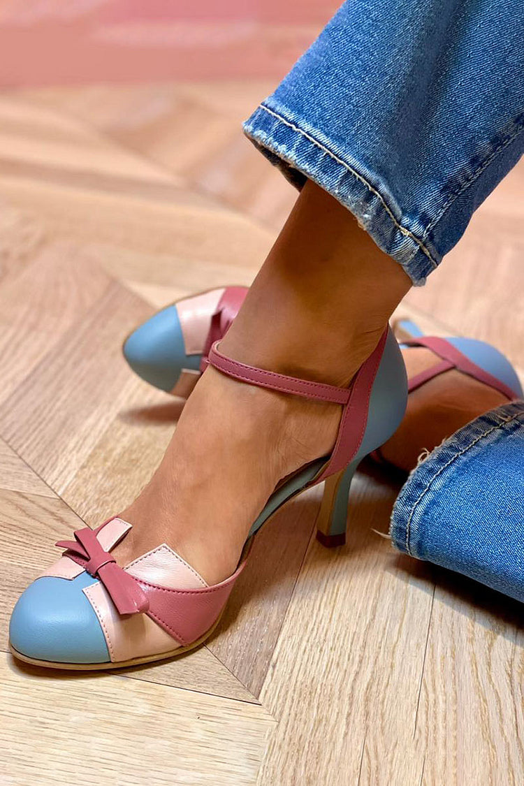 Serina - Bequeme Stilettos mit Weichem Fußbett und Knöchelriemen Blau 2