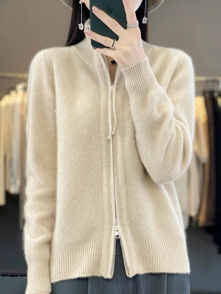 Lisbeth - Kaschmir Pullover Damen Mit Reißverschluss