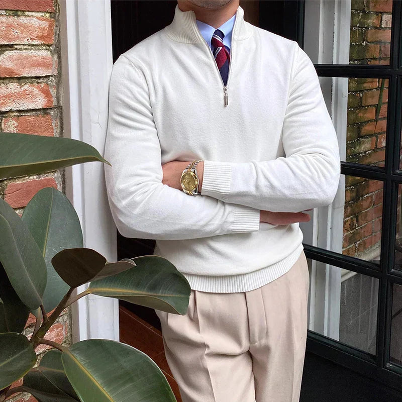 Finn – Herrenpullover mit halbem Reißverschluss Winter