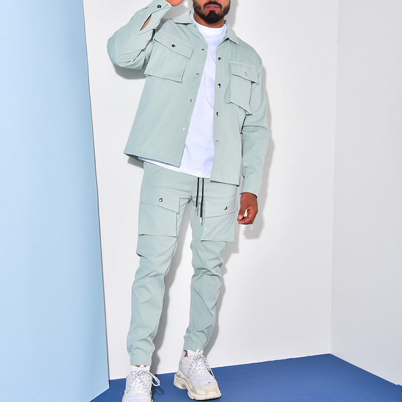 Sigurd - Schlankes Fracht-Set für Männer mit Jacke, Modernes Design Grun