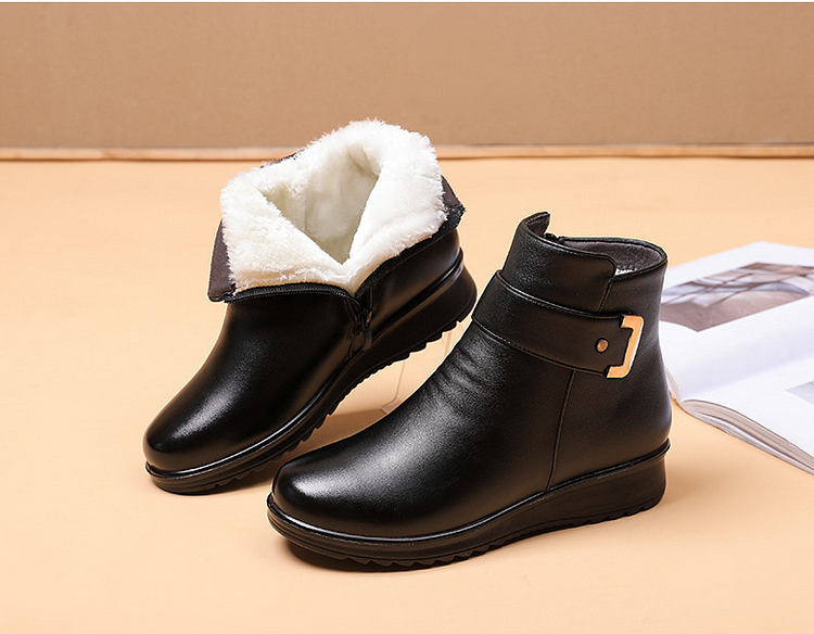 Silke - Damen Orthopädische Stiefel Bequem Warm Winter Schwarz