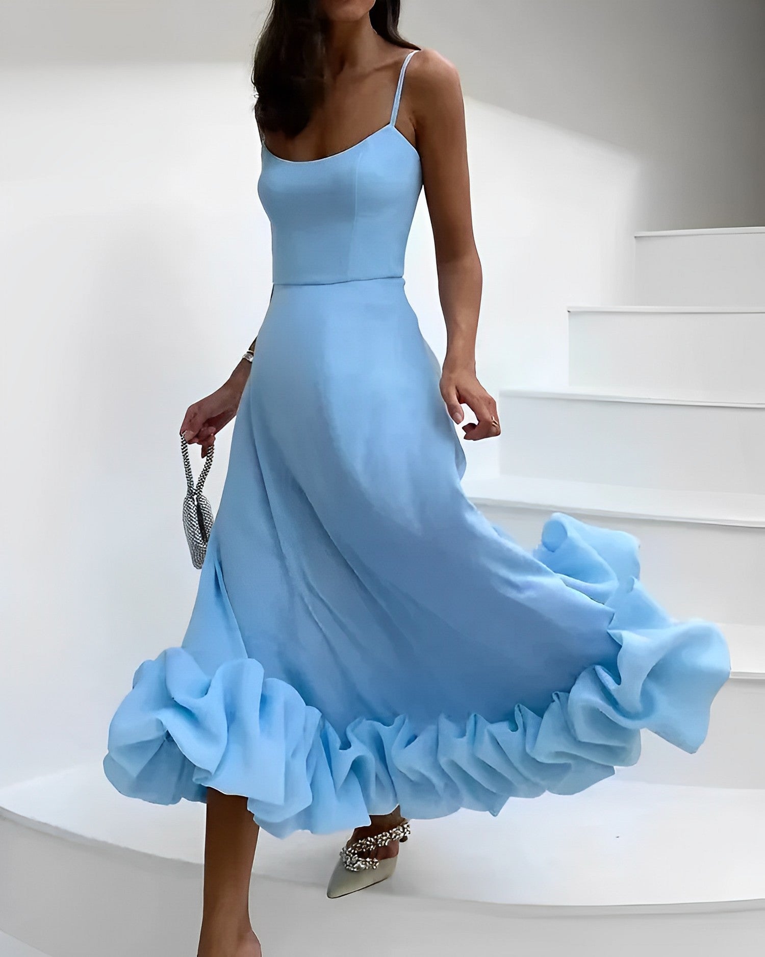 Silke - Elegantes Midikleid Blau