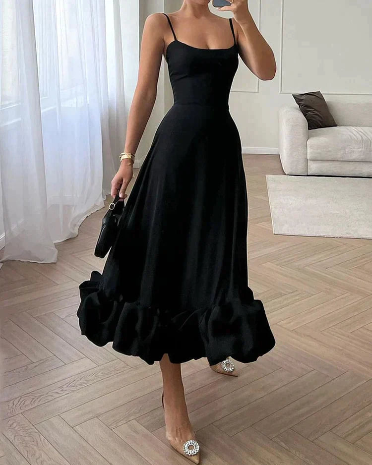 Silke - Elegantes Midikleid Schwarz