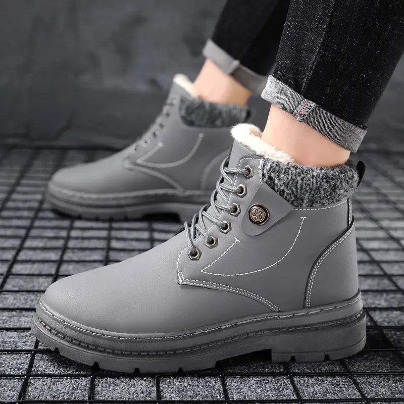 SinjaSinja - Damen Stiefel Warm Bequem Stylisch Winter Grau