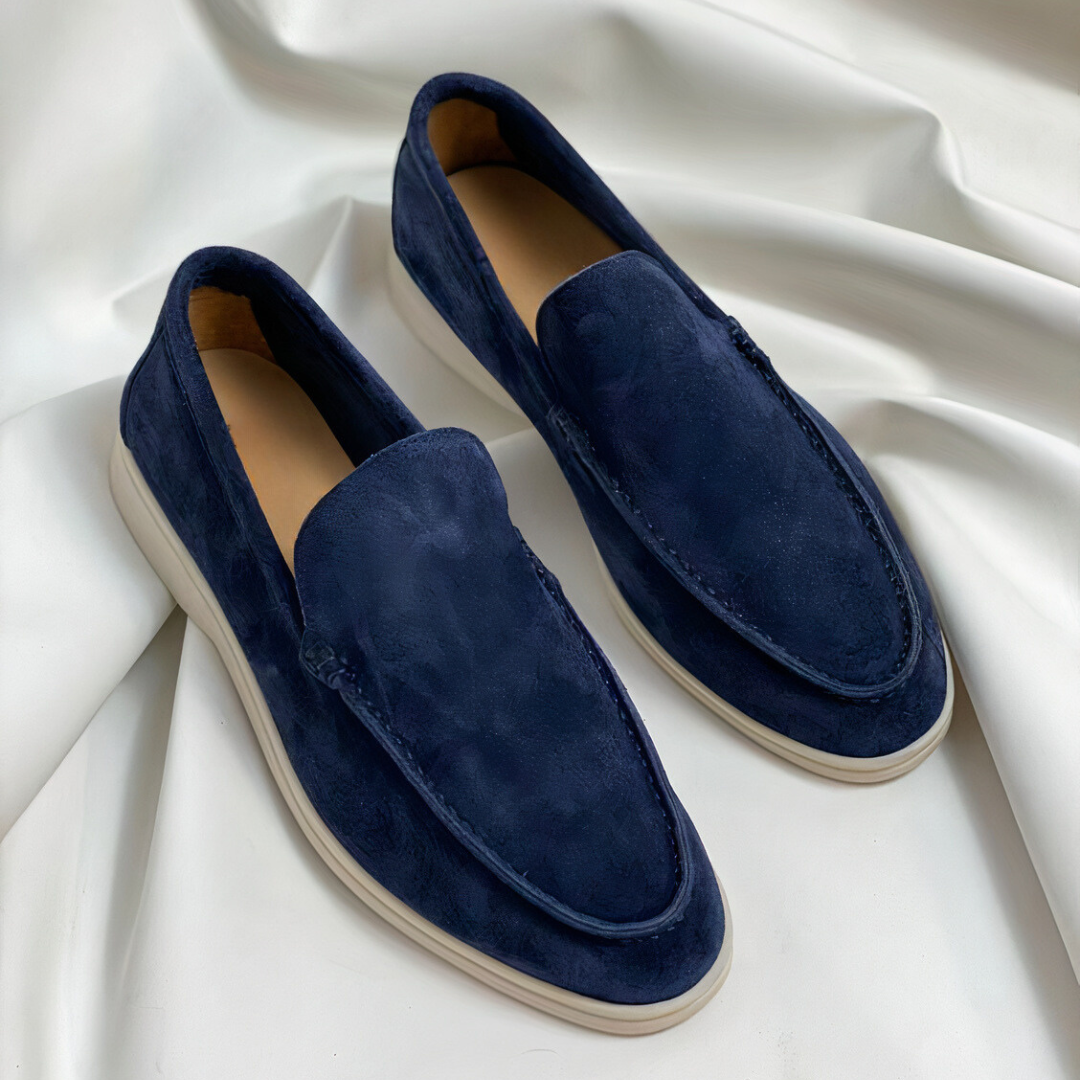 Steffen – Bequeme Herren Slipper aus Echtleder Dunkelblau