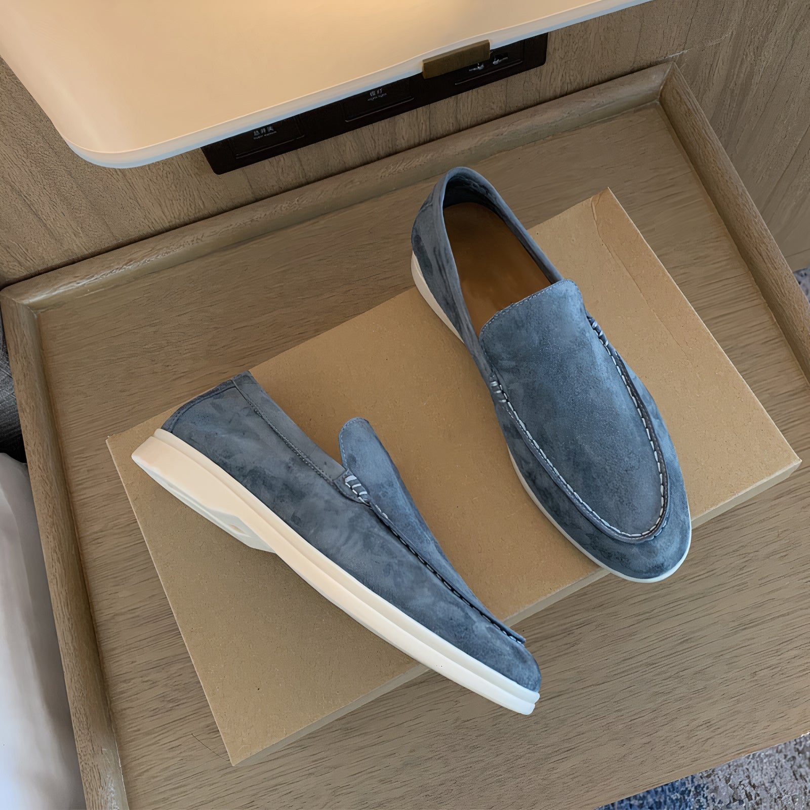 Steffen – Bequeme Herren Slipper aus Echtleder Grau