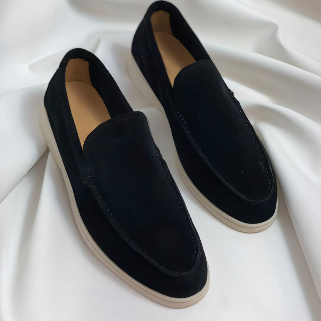Steffen – Bequeme Herren Slipper aus Echtleder Schwarz
