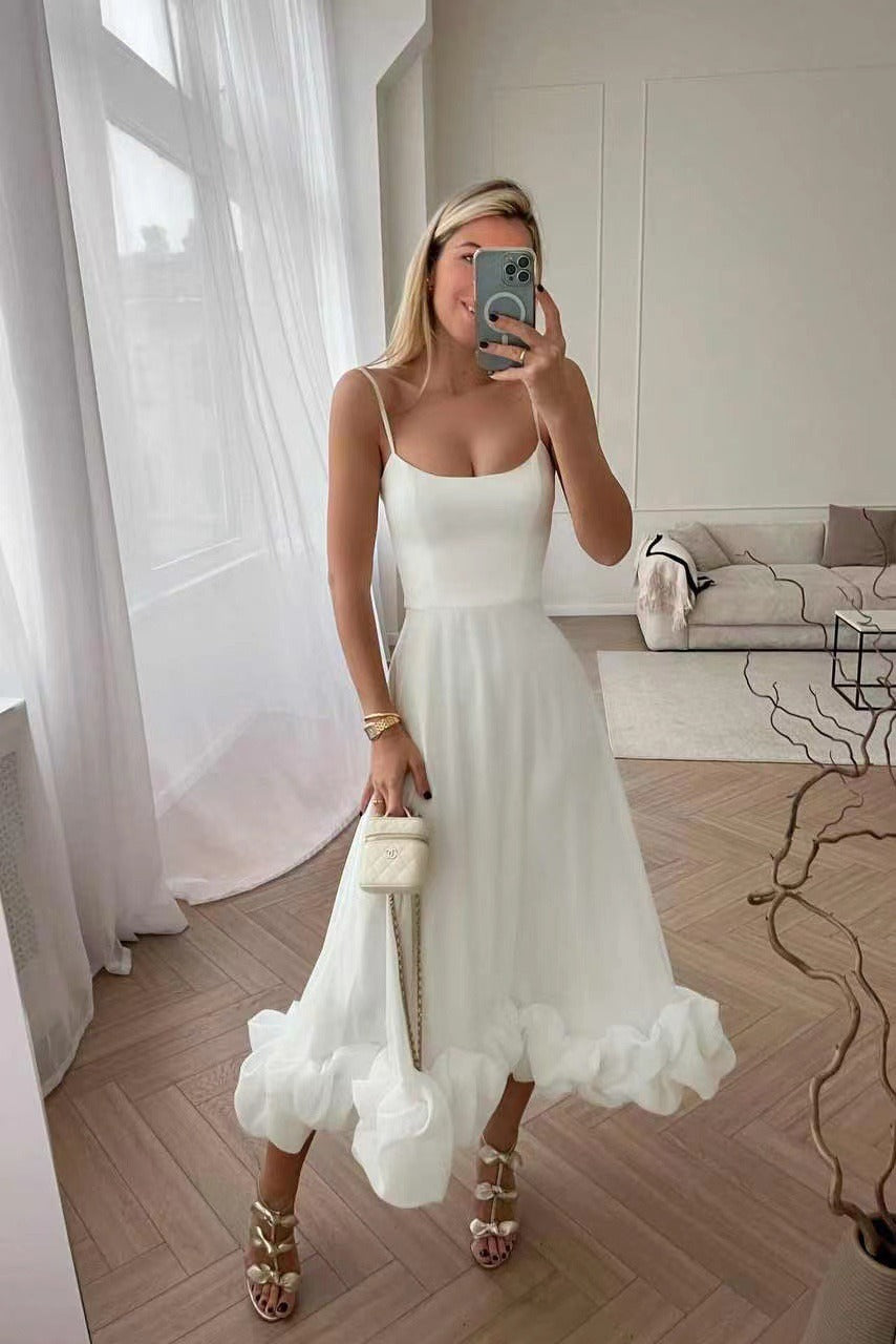 Sveanka - Elegantes Damenkleid für Festliche Anlässe WeiB