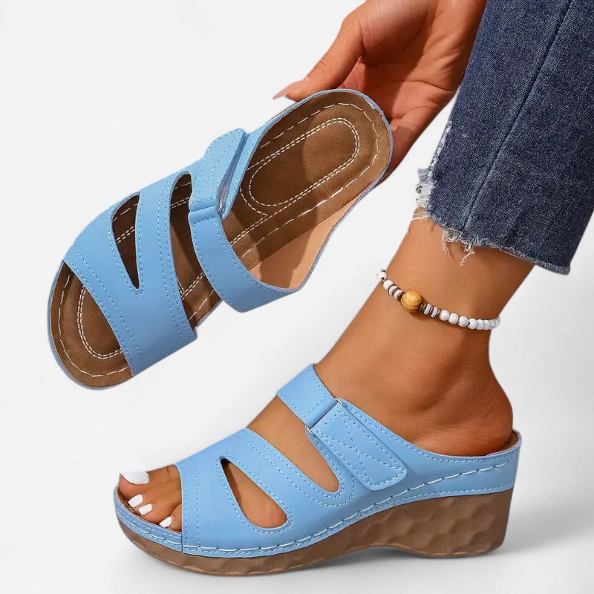 Tímea -Elegante Sandalen mit Absatz Blau