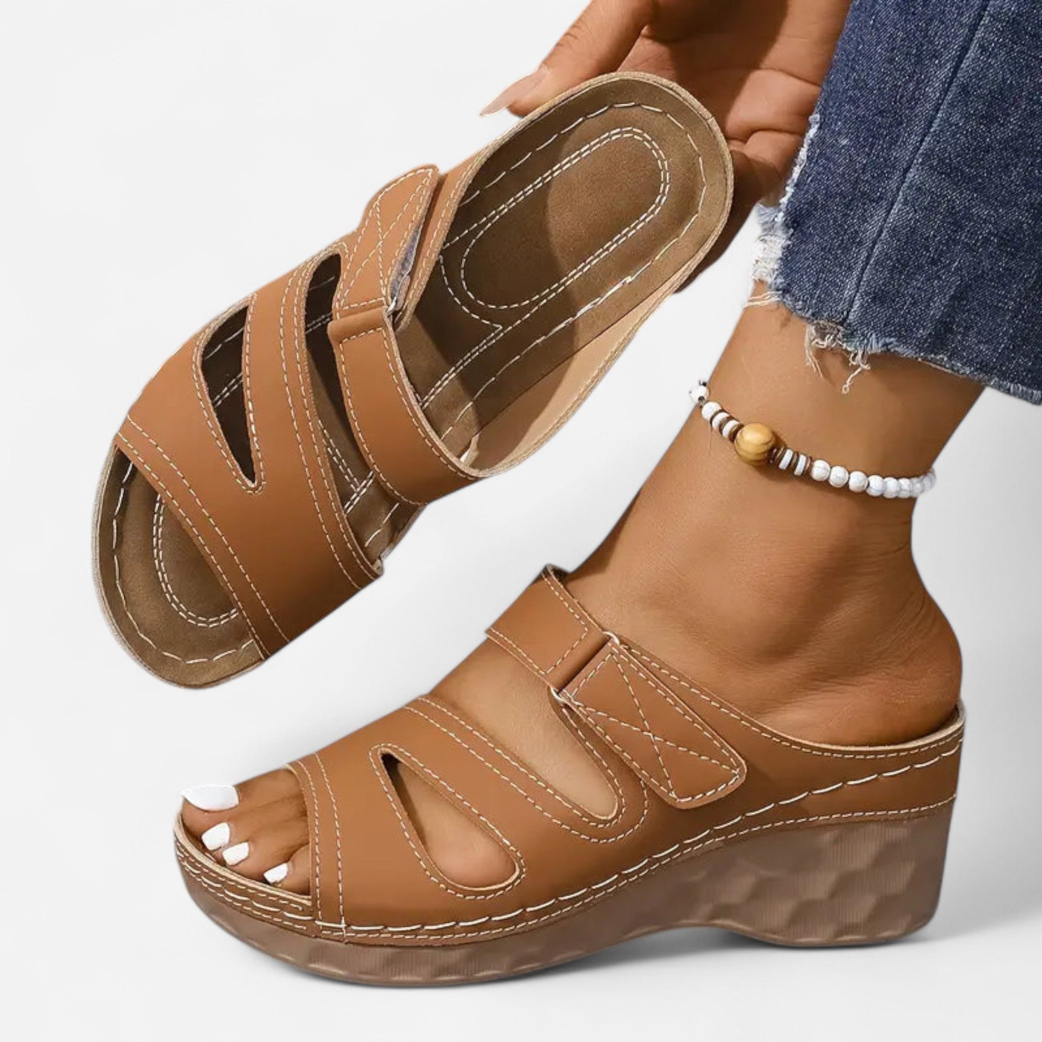 Tímea -Elegante Sandalen mit Absatz Braun