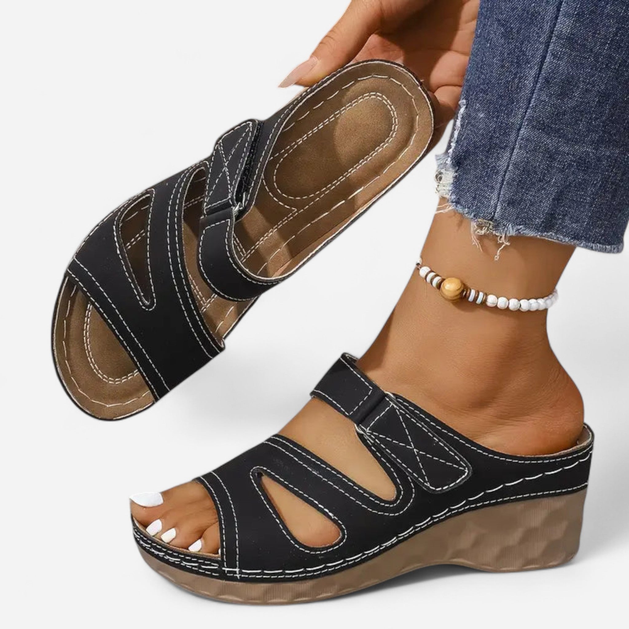 Tímea -Elegante Sandalen mit Absatz Schwarz