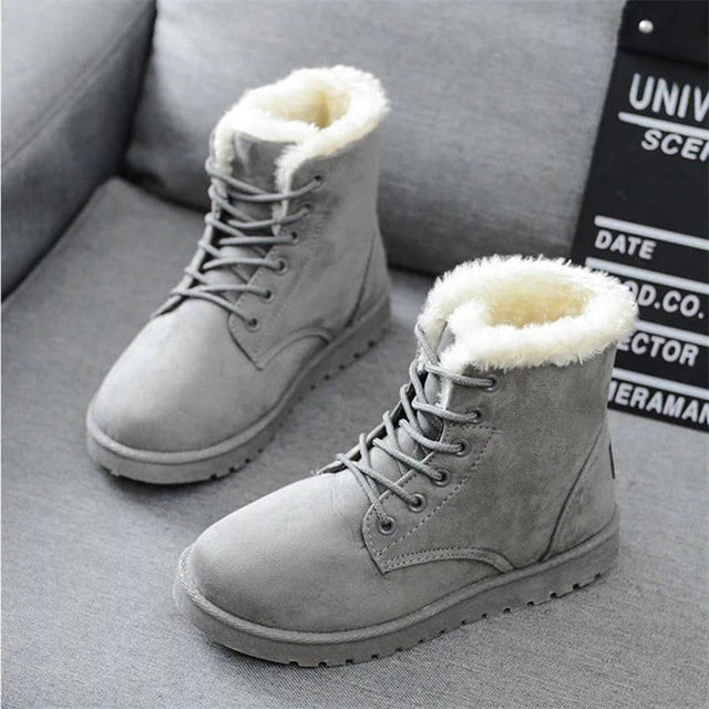 Tilda - Stiefel Stilvoll Elegant Warm Bequem Rutschfest Grau