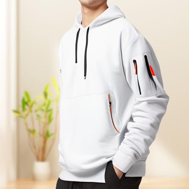 Till - Hoodie Halber Reißverschluss Bequem Warm Trendig Weiß