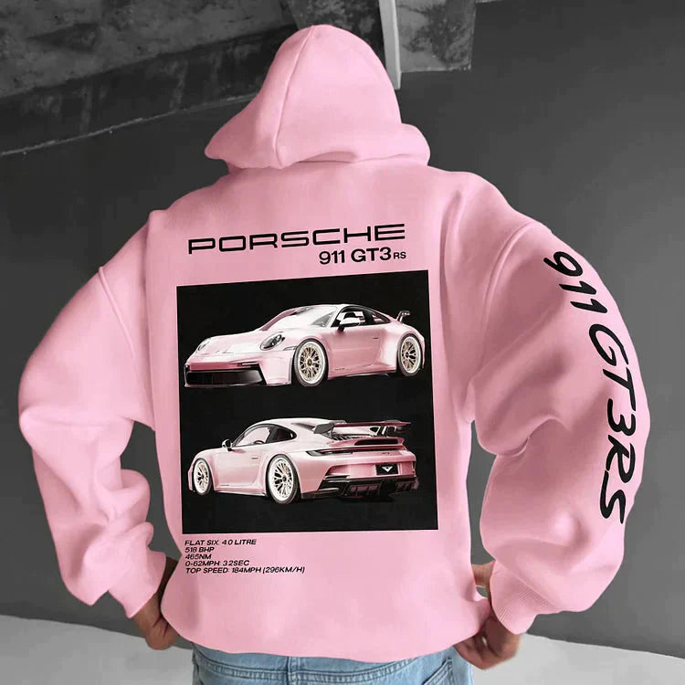 Tom - Zip Hoodie Oversize Passform Polyester Modern Rosa
