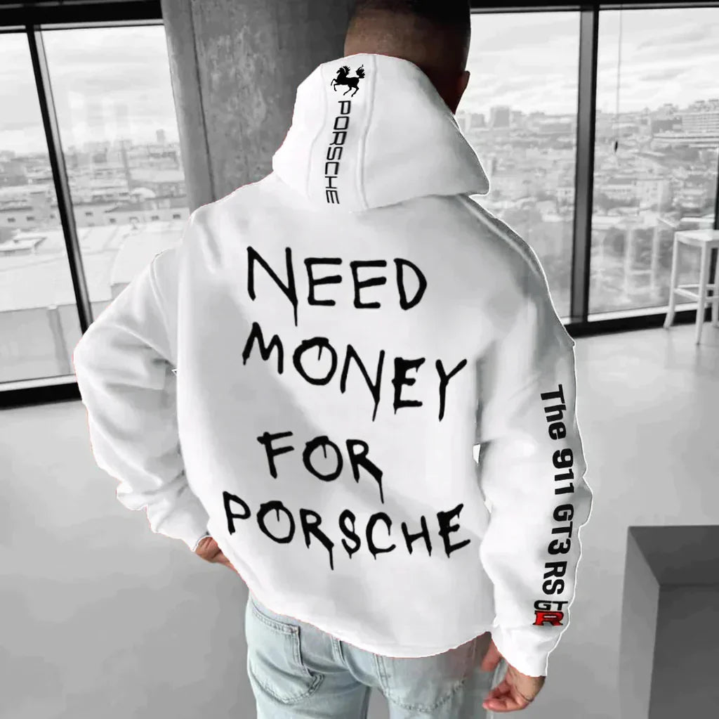 Tom - Zip Hoodie Oversize Passform Polyester Modern WeiB