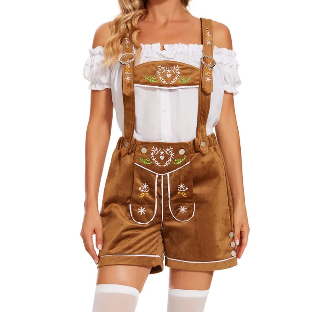Traditionelle Damen-Lederhose im Trachtenstil – ideal für das Oktoberfest 1